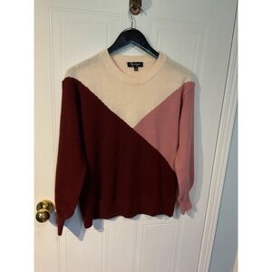 Lily Morgan Sweater Womens S Multi Excellent Colorblock Crew Neck Knit